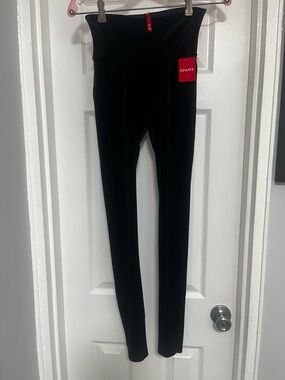 SPANX Black Velvet High-Waist Sculpting Leggings